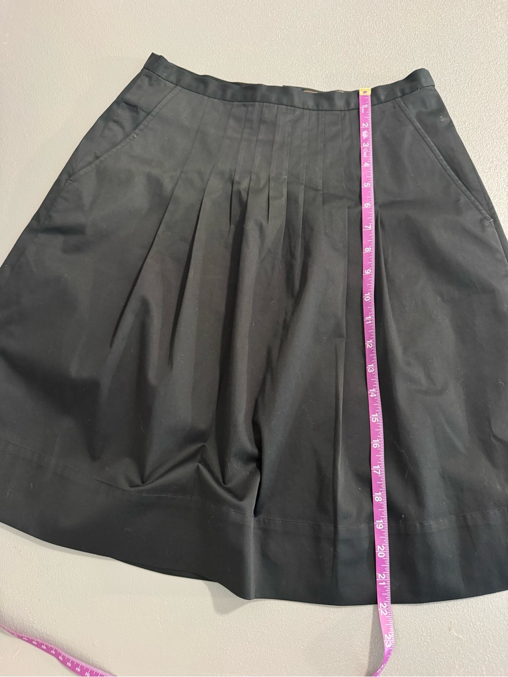 BCBGMaxAzria Black Cotton Pleated Lined A-Line Skirt 4 - Picture 8 of 12